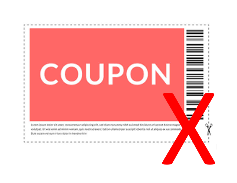 Item where coupons are blocked